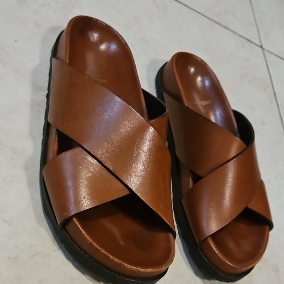 Saint Laurent Brown Leather Sandals - Picture 2 of 7